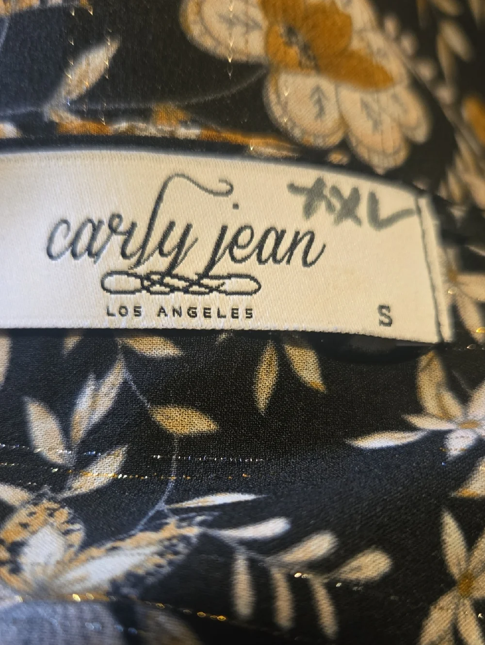 Carly Jean Boho Floral Maxi Dress in Black and Cream - Picture 2 of 15